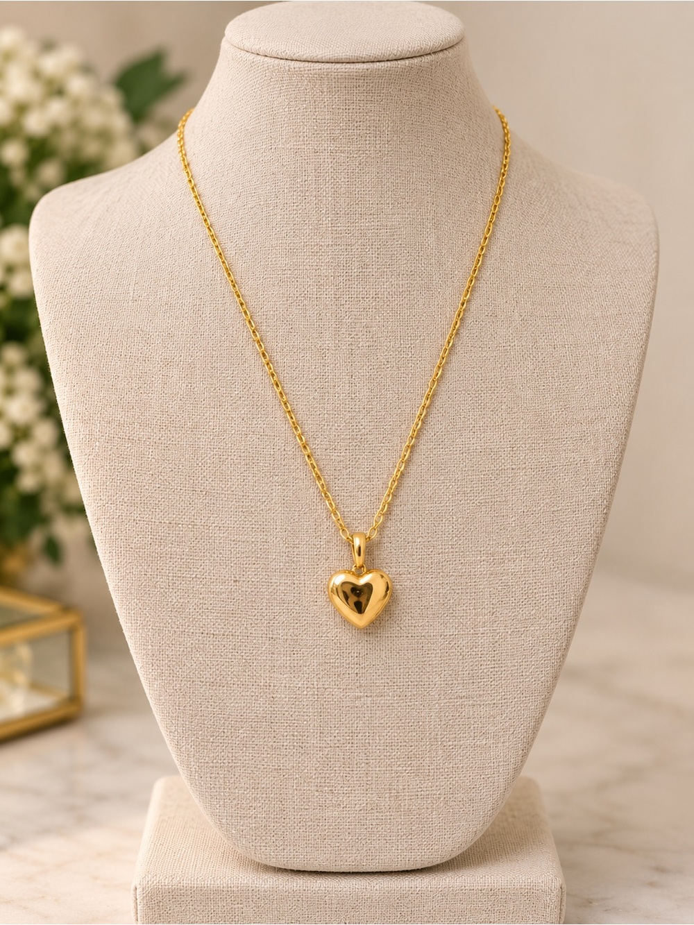Brand new Heart Cremation Urn Necklace Memorial Jewelry Gold Tone Keepsake Penda